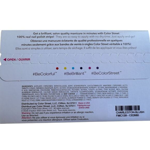 Color Street Nail Polish Strips Charleston Blush Pink 16 Strips - Picture 3 of 3